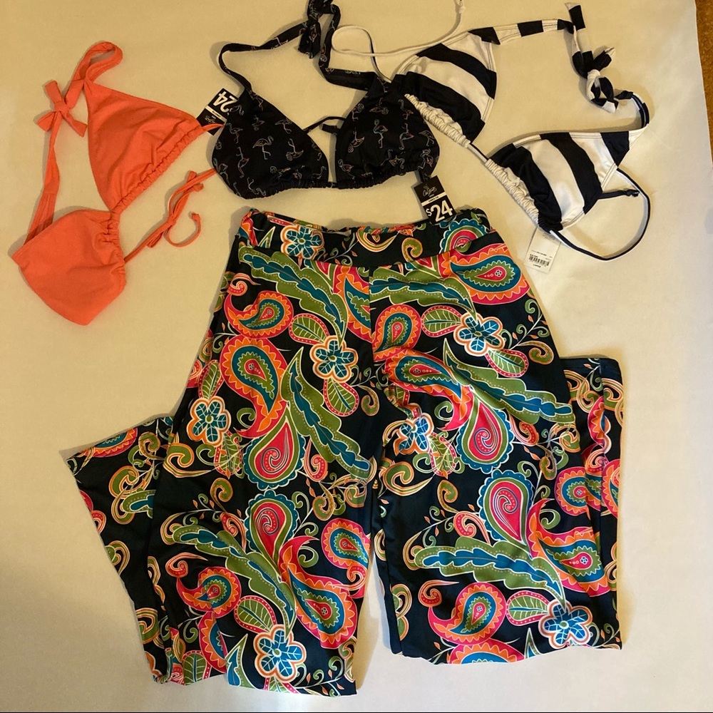 4 pcs L: Lolly wolly pants, 3 swim bras NWT